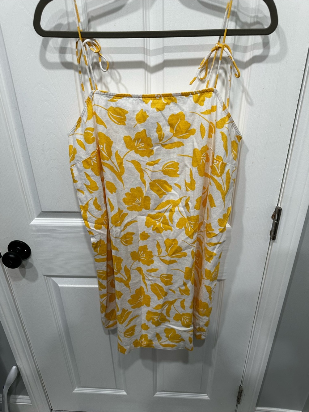 Old Navy White Dress with Yellow Floral Print